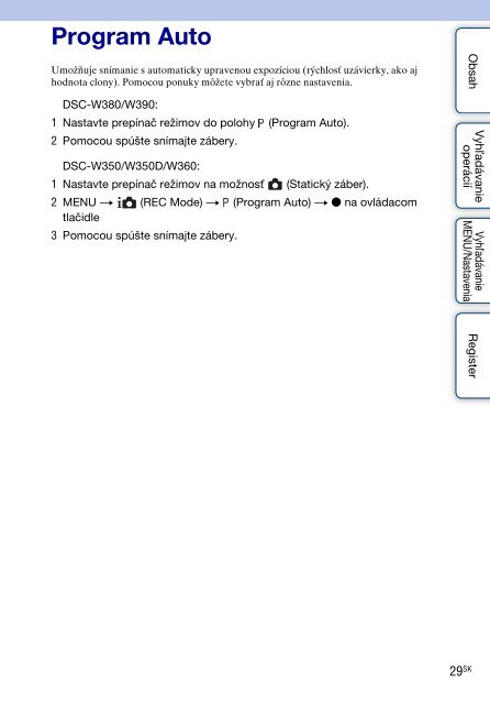 Sony DSC-W350D - DSC-W350D Guide pratique Slovaque