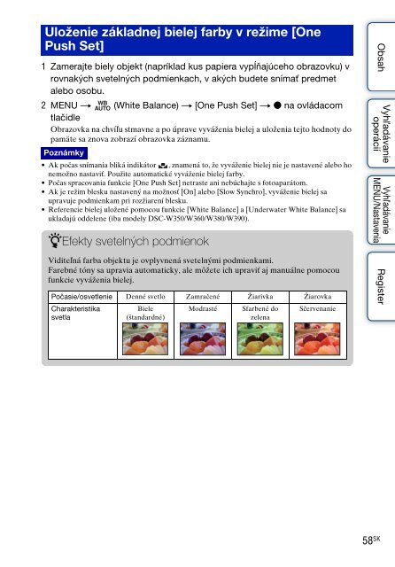 Sony DSC-W350D - DSC-W350D Guide pratique Slovaque