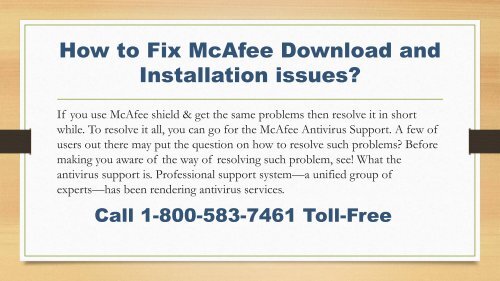 1-800-583-7461| How to Fix McAfee Download and Installation issues?