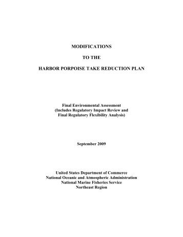 modifications to the harbor porpoise take reduction plan - Northeast ...