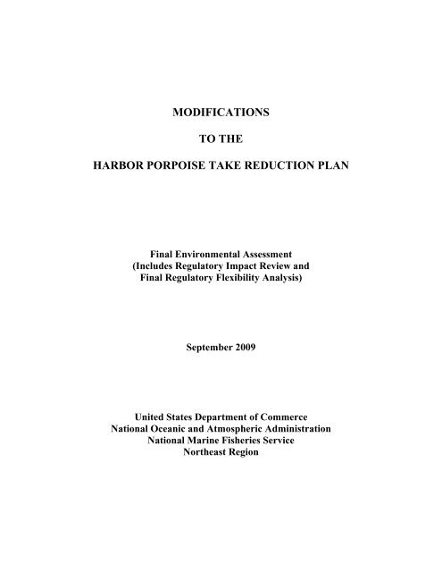 modifications to the harbor porpoise take reduction plan - Northeast ...