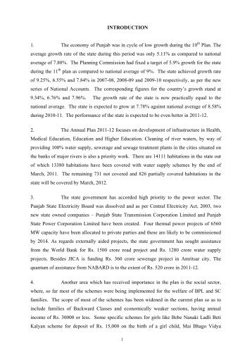 Writeup AP 2011-12 - Punjab State Planning Board