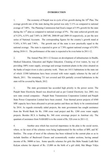 Writeup AP 2011-12 - Punjab State Planning Board