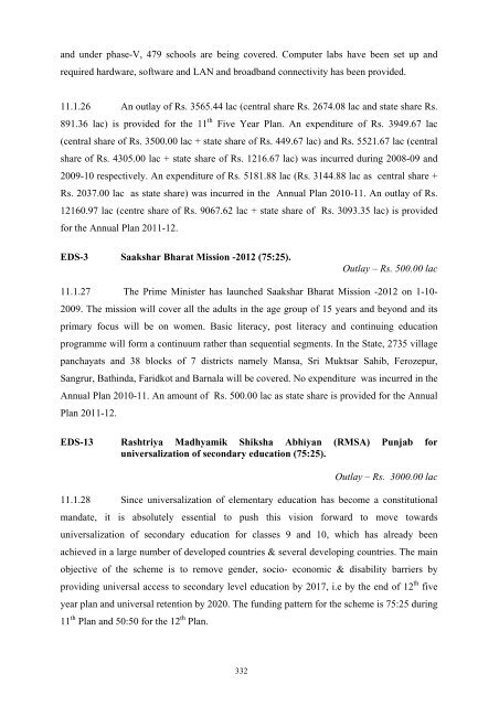 Writeup AP 2011-12 - Punjab State Planning Board