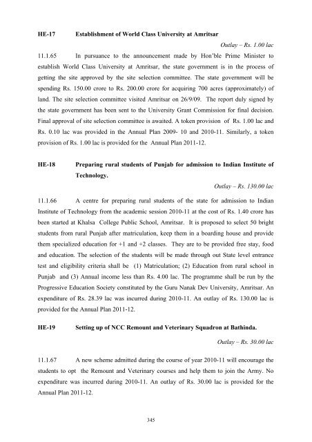 Writeup AP 2011-12 - Punjab State Planning Board