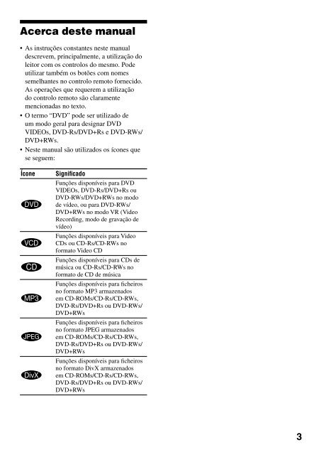 Sony D-VE7000S - D-VE7000S Consignes d&rsquo;utilisation Portugais