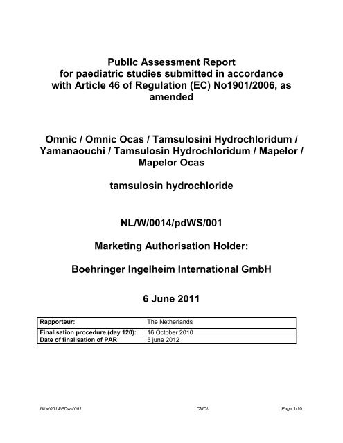 Omnic and associated names (tamsulosin hydrochloride)