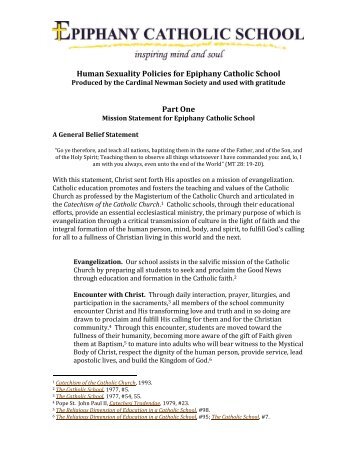 Human Sexuality Policies for Catholic Schools for Epipany 2018 Final
