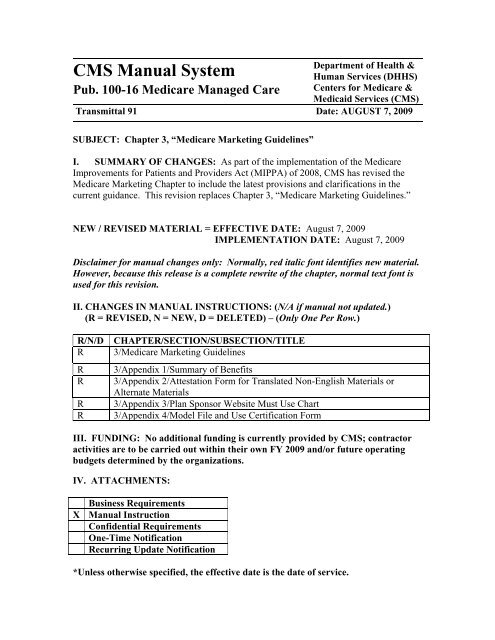 Cms Manual System Centers For Medicare Medicaid Services