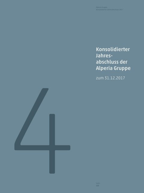 Jahresabschluss und konsolidierter Abschluss Alperia 2017