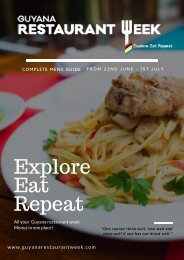 Restaurant Week Menu Guide 2018