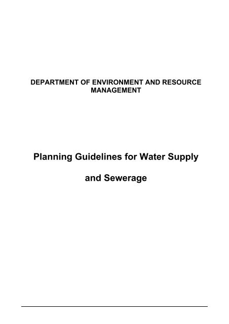 Planning Guidelines for Water Supply and Sewerage