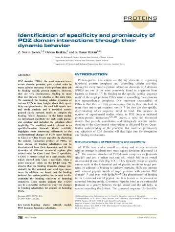 Identification of specificity and promiscuity of PDZ domain ...