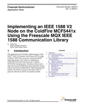 Implementing an IEEE 1588 V2 Node on the ColdFire MCF5441x ...