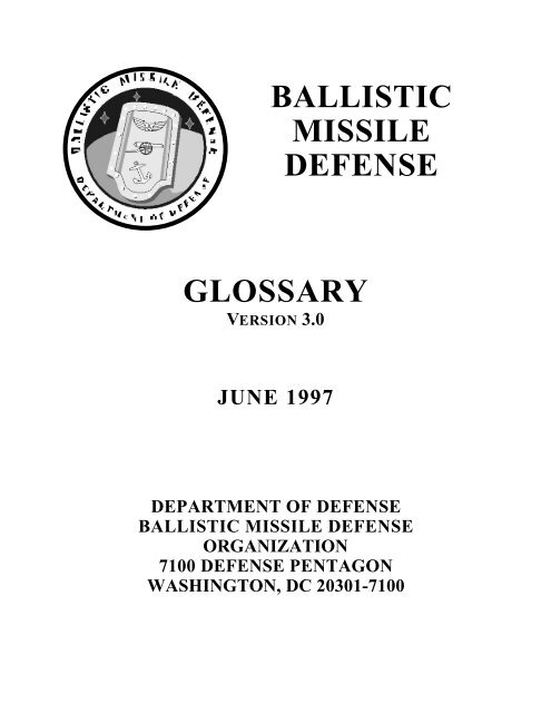 ballistic missile defense glossary - United States Department of