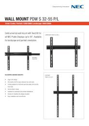 WALL MOUNT PDW S 32-55 P/L - NEC Display Solutions
