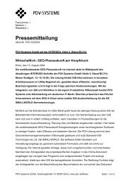 Pressemitteilung - PDV-Systeme