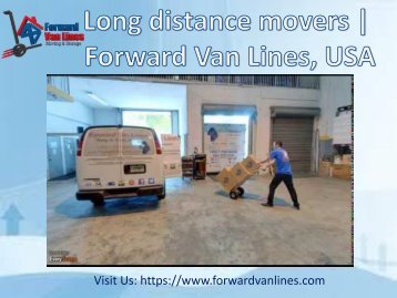Long Distance Movers from Forward Van Lines