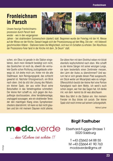 Pfarrblatt Sommer 2018