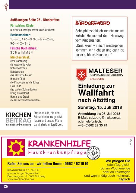 Pfarrblatt Sommer 2018