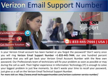 Call +1-833-445-7444 Verizon Email Tech Support Number