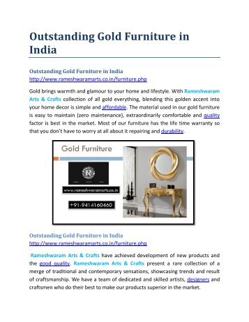 Outstanding Gold Furniture in India