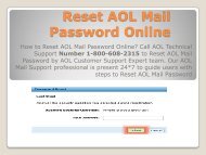 Reset AOL Mail Password Online 1800-608-2315 Customer Support