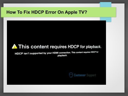 How To Fix HDCP Error On Apple TV