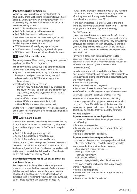 Employer Further Guide to PAYE and NICs - HM Revenue & Customs