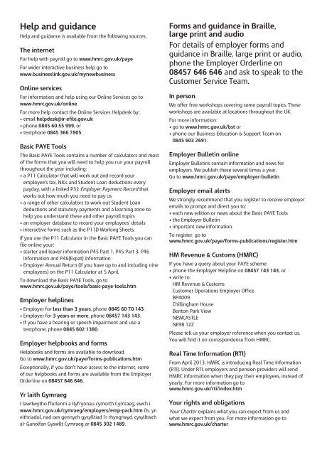 Employer Further Guide to PAYE and NICs - HM Revenue & Customs