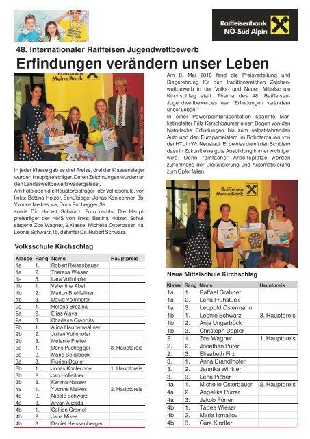 Stadtnachrichten Kirchschlag Ausgabe 226 Juni 2018