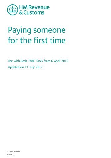 P49(2012) Paying someone for the first time - HM Revenue & Customs