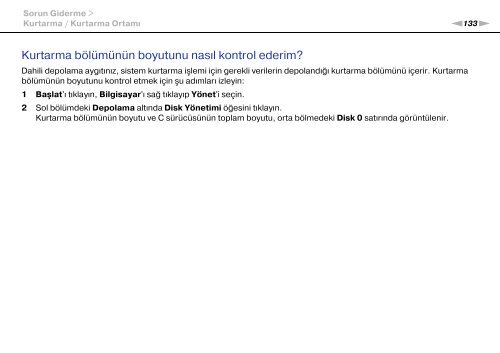 Sony VPCF22M1R - VPCF22M1R Mode d'emploi Turc