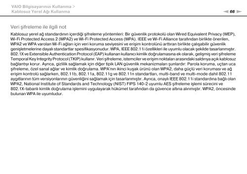 Sony VPCF22M1R - VPCF22M1R Mode d'emploi Turc