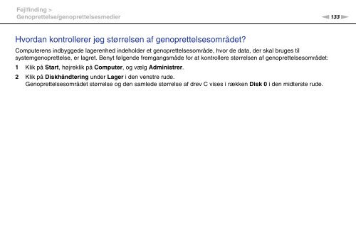 Sony VPCF22M1R - VPCF22M1R Mode d'emploi Danois