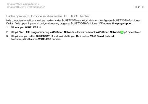 Sony VPCF22M1R - VPCF22M1R Mode d'emploi Danois