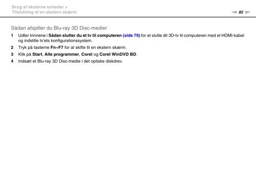 Sony VPCF22M1R - VPCF22M1R Mode d'emploi Danois