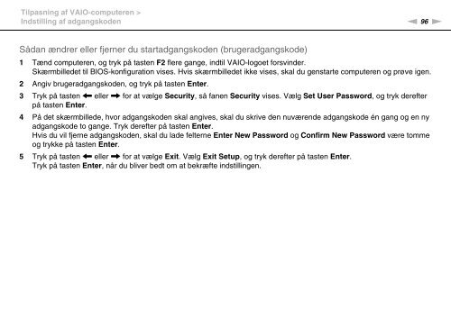 Sony VPCF22M1R - VPCF22M1R Mode d'emploi Danois