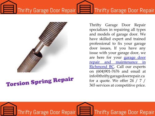 Garage Door Repair Richmond BC