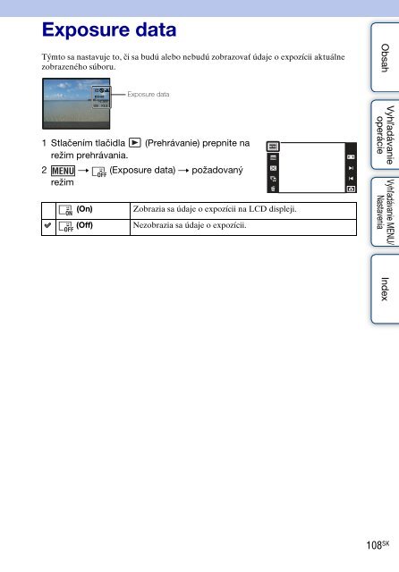 Sony DSC-TX9 - DSC-TX9 Consignes d&rsquo;utilisation Slovaque