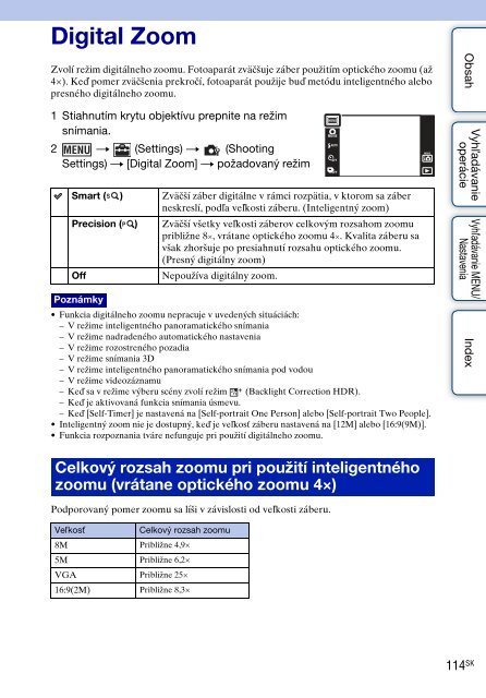 Sony DSC-TX9 - DSC-TX9 Consignes d&rsquo;utilisation Slovaque