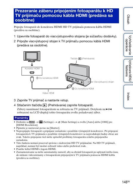 Sony DSC-TX9 - DSC-TX9 Consignes d&rsquo;utilisation Slovaque
