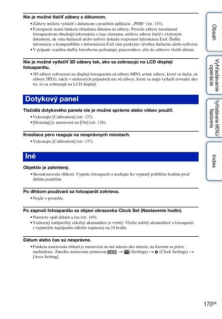 Sony DSC-TX9 - DSC-TX9 Consignes d&rsquo;utilisation Slovaque