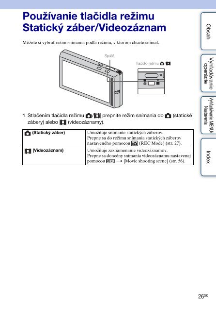 Sony DSC-TX9 - DSC-TX9 Consignes d&rsquo;utilisation Slovaque