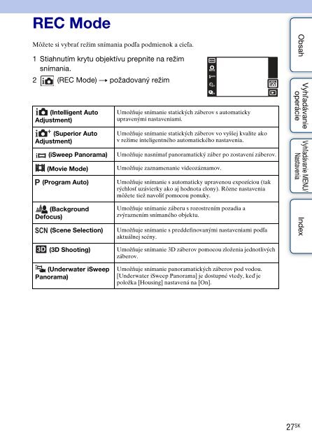 Sony DSC-TX9 - DSC-TX9 Consignes d&rsquo;utilisation Slovaque