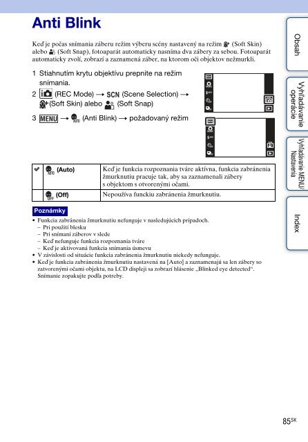 Sony DSC-TX9 - DSC-TX9 Consignes d&rsquo;utilisation Slovaque