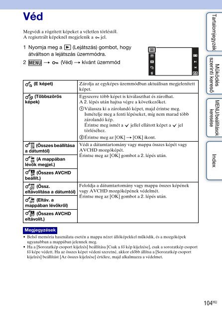 Sony DSC-TX9 - DSC-TX9 Consignes d&rsquo;utilisation Hongrois