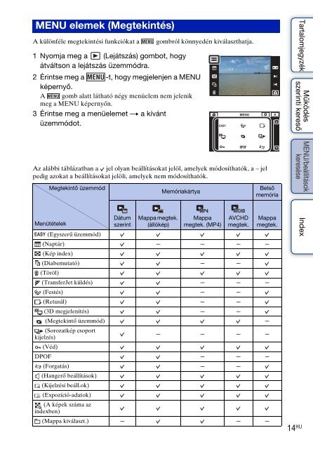 Sony DSC-TX9 - DSC-TX9 Consignes d&rsquo;utilisation Hongrois