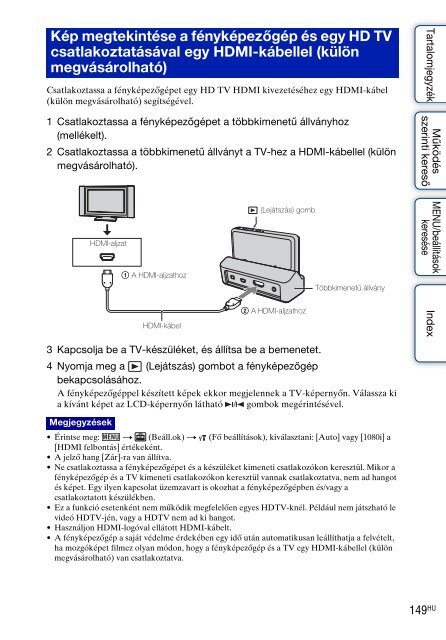 Sony DSC-TX9 - DSC-TX9 Consignes d&rsquo;utilisation Hongrois