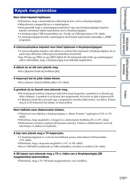 Sony DSC-TX9 - DSC-TX9 Consignes d&rsquo;utilisation Hongrois